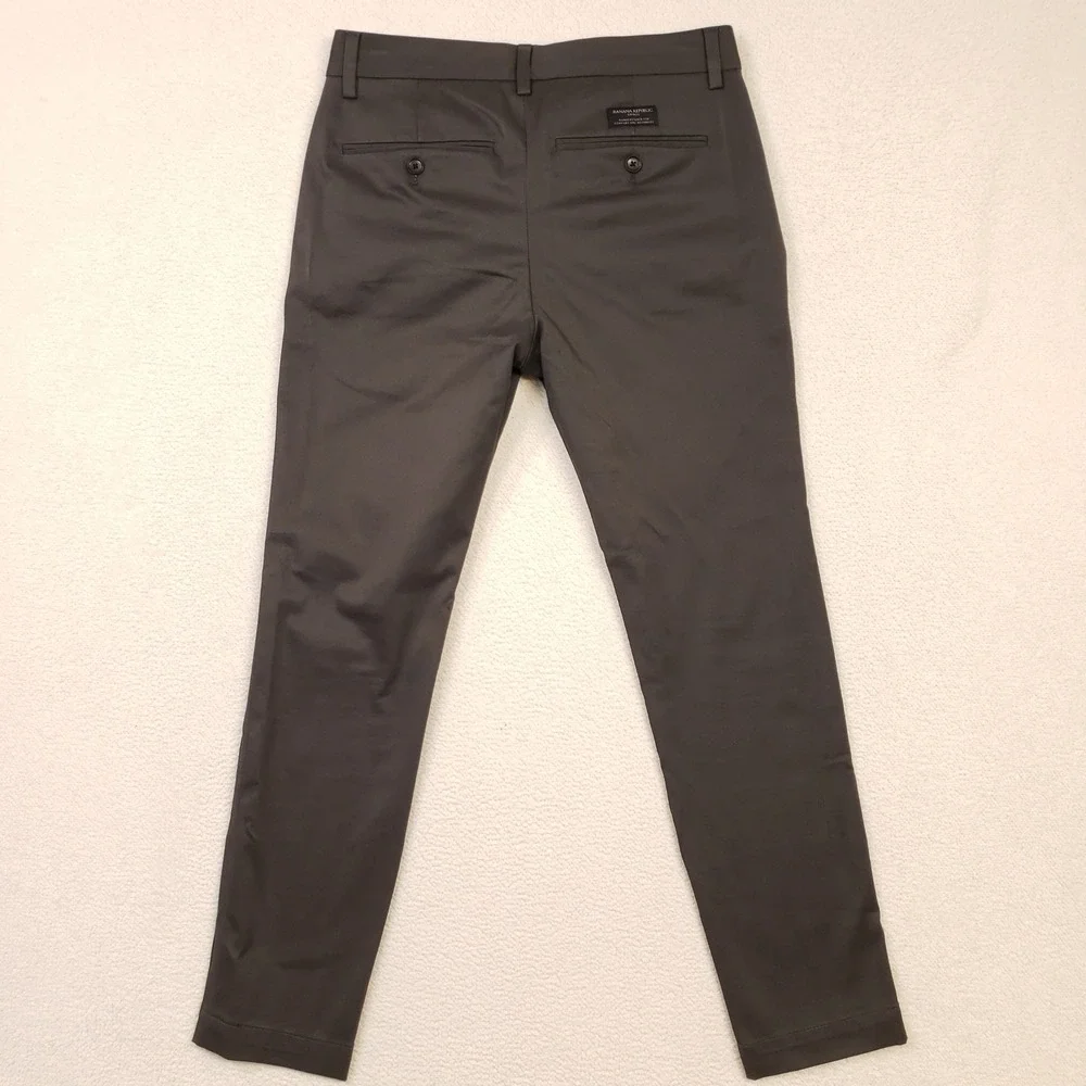 Banana Republic Chino Pants Mens 28x30 Gray Fulton Skinny Fit Stretch Cotton